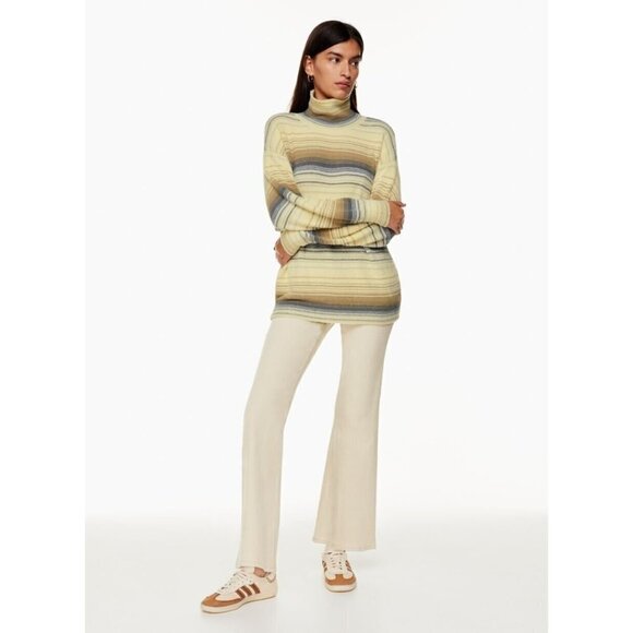 Aritzia Wilfred Free Womens Long Sleeve striped Hush Knit Turtleneck Large - Picture 1 of 9